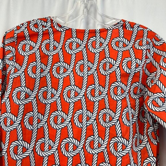 Gretchen Scott Tunic Top 3/4 Sleeve Orange/Multi Print Size Small New - Picture 6 of 9